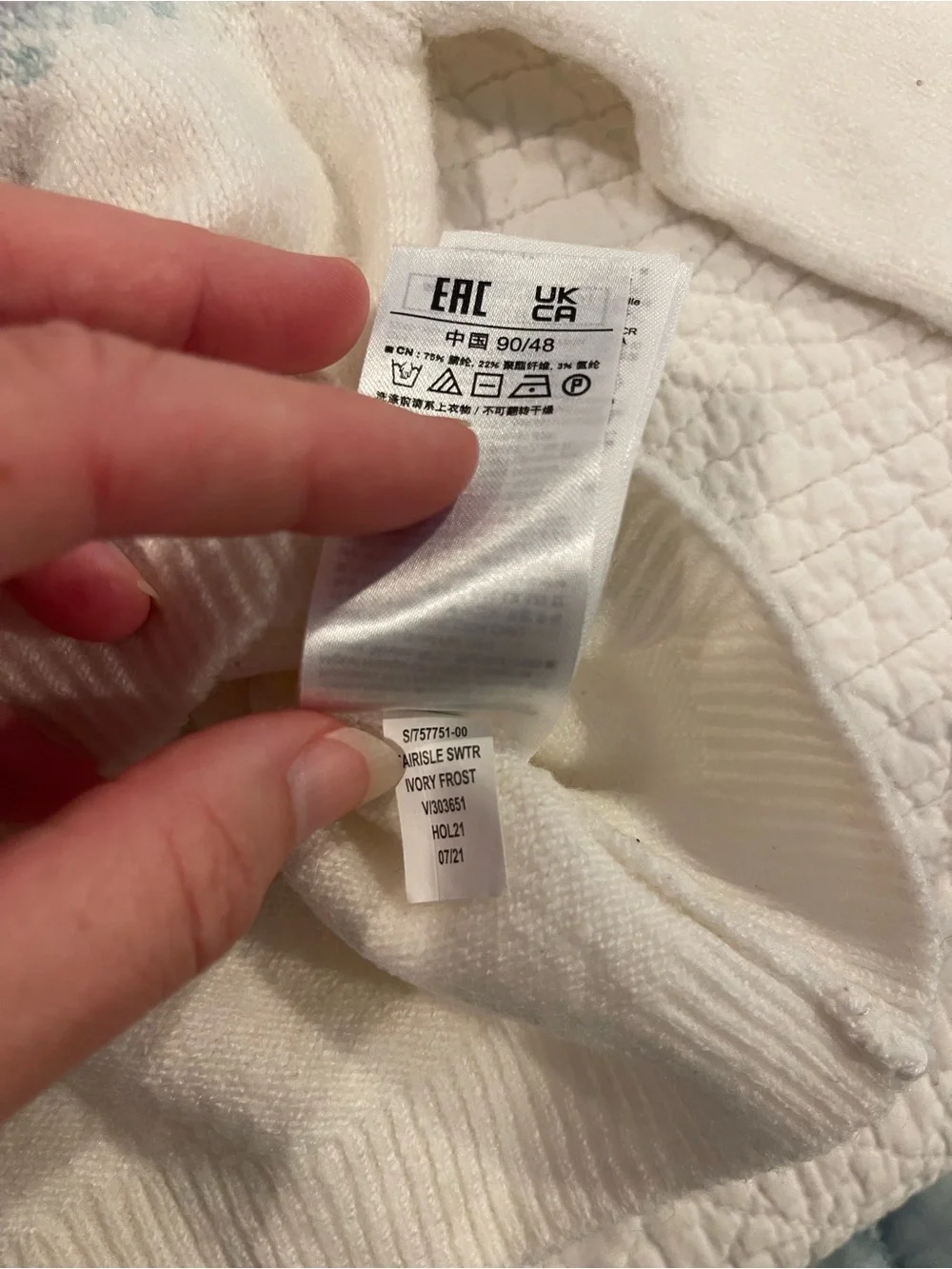 Baby GAP White Knit Sweater Rainbow Fair Isle Yoke 18-24 Months Feminine PRIDE